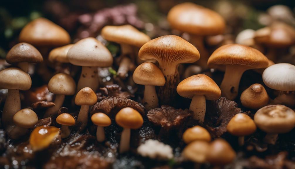 mushroom growth and texture