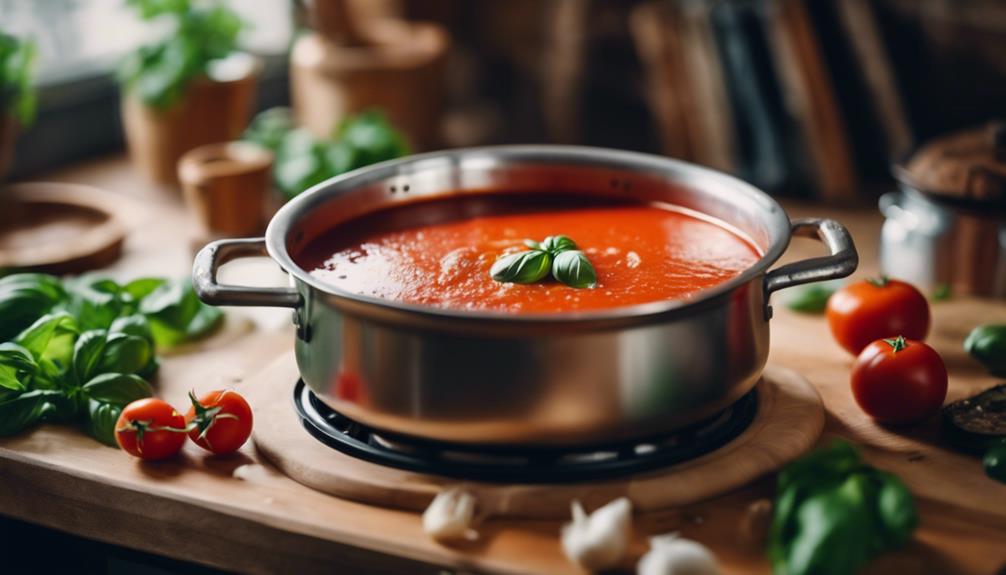 aromatic soup ingredients simmered