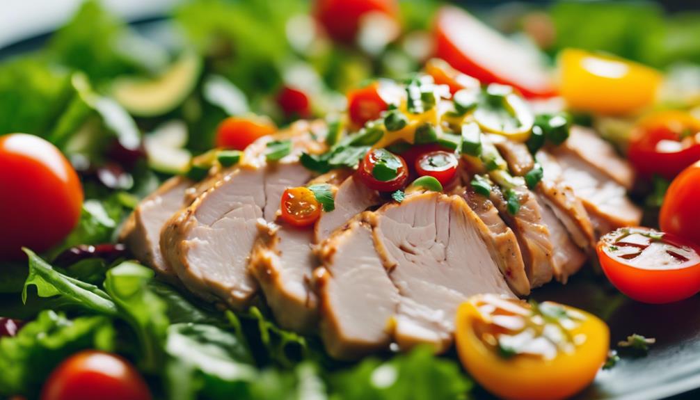 cooked chicken with salad