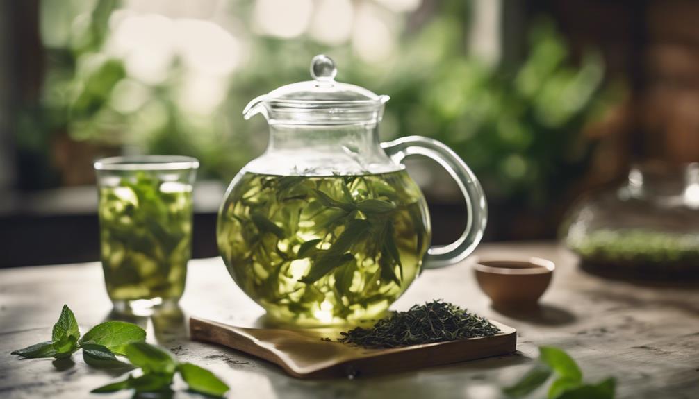 delicate green tea infusion