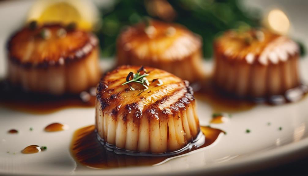 delicate scallops in broth