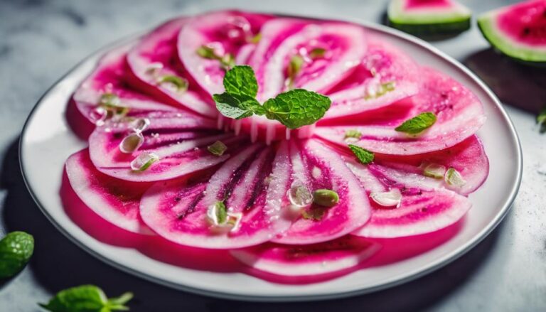 Sous Vide Watermelon Radish Carpaccio