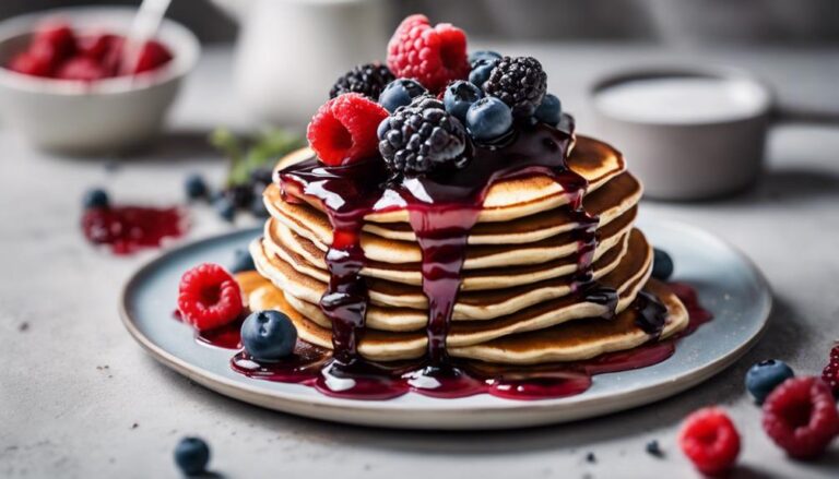 Sous Vide Berry Compote Over Buckwheat Pancakes