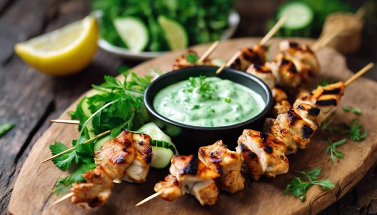 Chicken Skewers With Yogurt Cucumber Dip