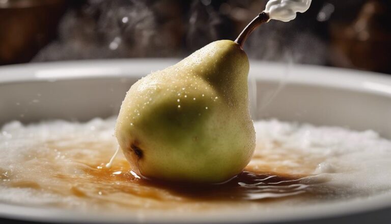 Sous Vide Cinnamon Poached Pears With Cream