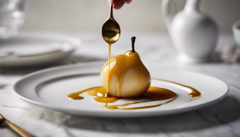 Ovo Vegetarianism Poached Pear With Honeyed Egg Sauce