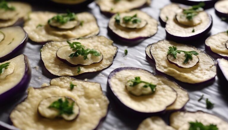 Sous Vide Eggplant Chips With Tahini Dip