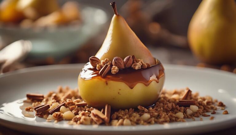 Maple and Cinnamon Sous Vide Pears With Granola