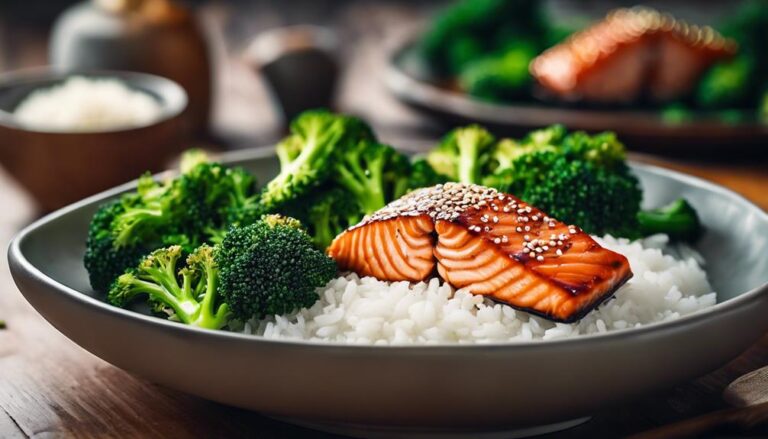 Sous Vide Teriyaki Salmon Bowls With Broccoli and Rice