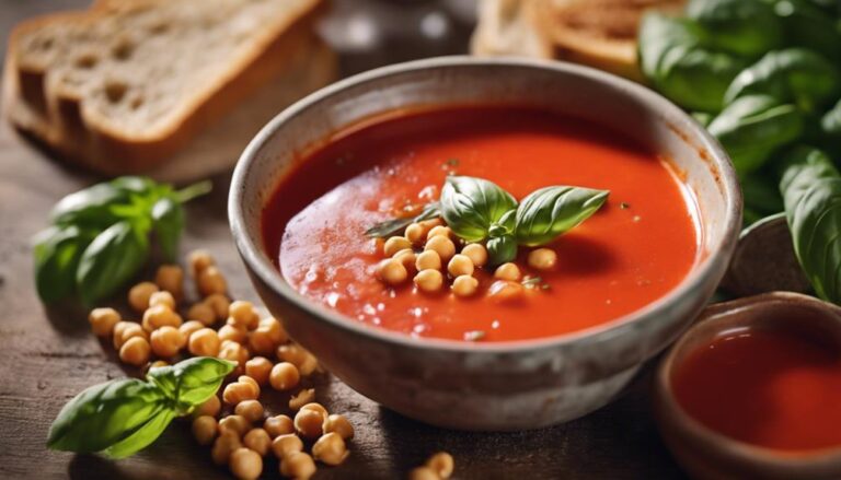 Sous Vide Tomato Basil Soup With Chickpeas