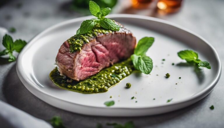 Sous Vide Lamb Loin With Mint Pesto