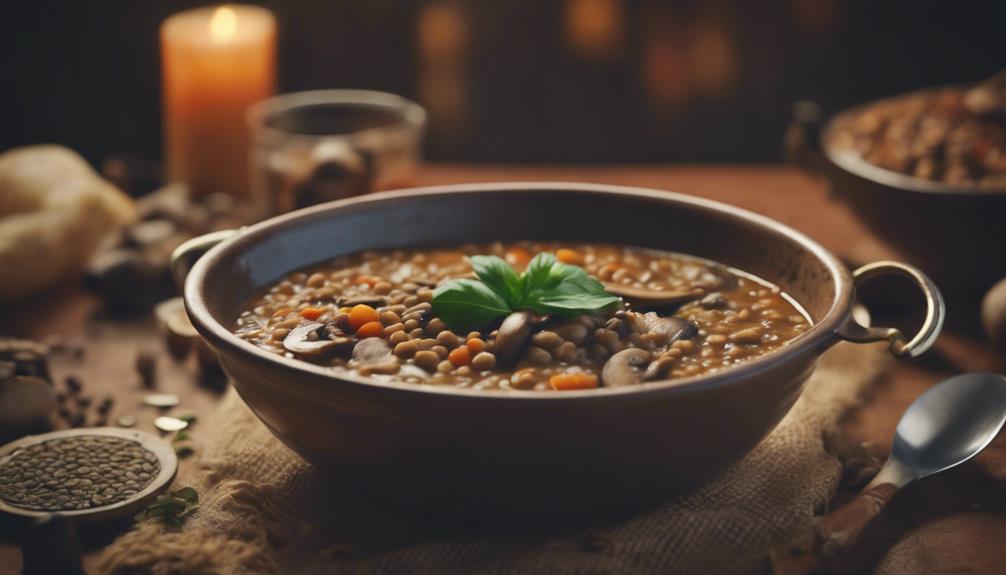 delicious lentil and mushrooms