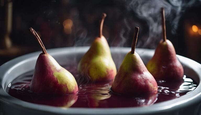 Sous Vide Poached Pears in Red Wine and Cinnamon