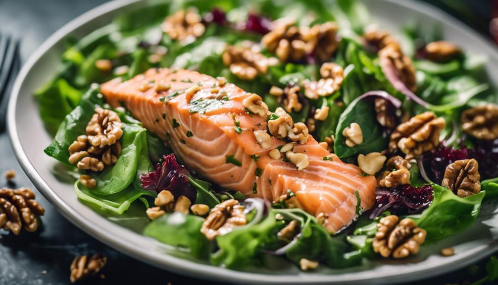 delicious salad with salmon