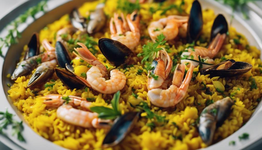 delicious seafood paella dish