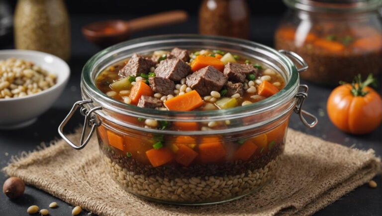 Sous Vide Beef and Barley Soup