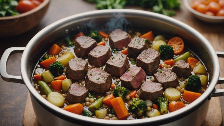 Sous Vide Beef and Barley Soup