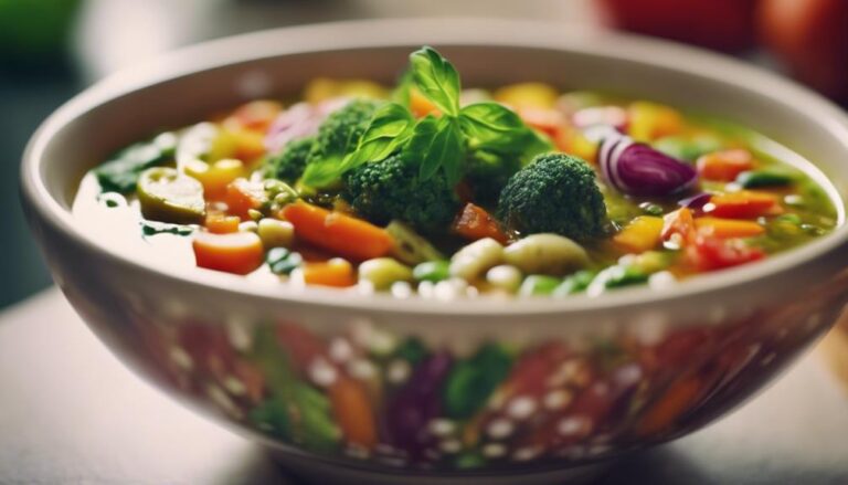 Sous Vide Vegetable Minestrone With Pesto Swirl