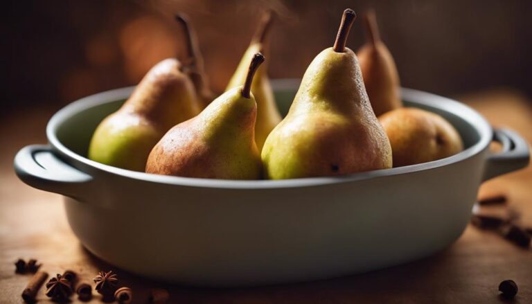 Sous Vide Poached Pears With Cinnamon and Nutmeg