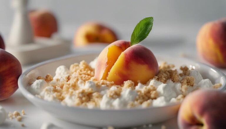 Sous Vide Peach and Cottage Cheese Crumble