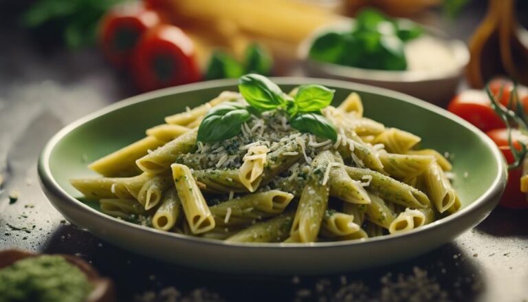 Sous Vide Whole Grain Penne With Roasted Vegetable Pesto