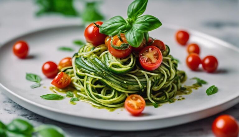 Sous Vide Zucchini Noodles With Pesto and Cherry Tomatoes