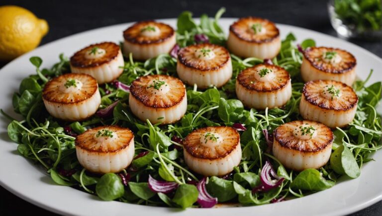 Sous Vide Grilled Scallops With Herb Salad