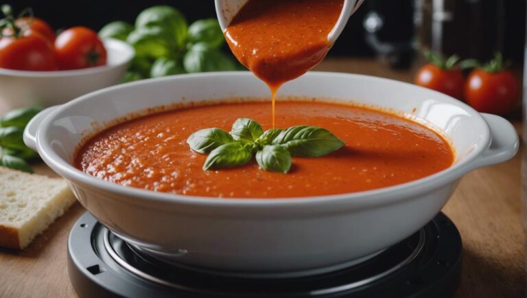 Sous Vide Tomato Basil Soup With Mozzarella