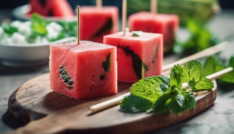 Sous Vide Watermelon and Feta Skewers