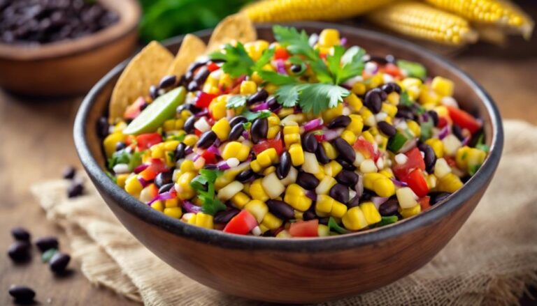 Sous Vide Sweet Corn and Black Bean Salad With Whole Wheat Tortilla Strips