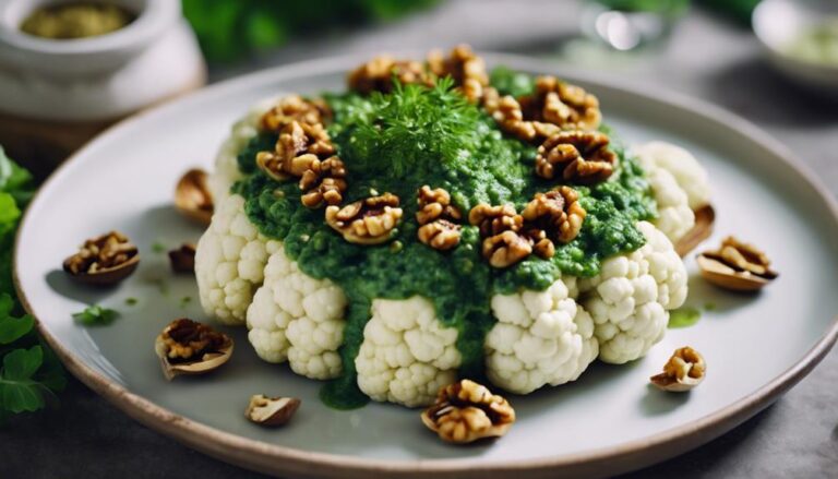 Sous Vide Cauliflower Steak With Walnut Pesto