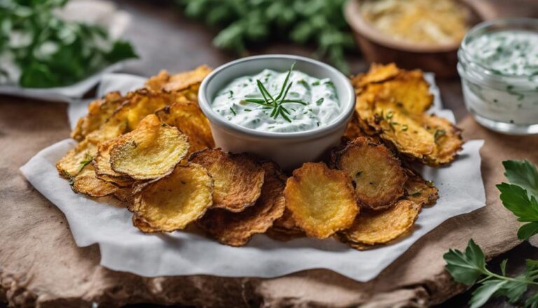 Sous Vide Zucchini Chips With Herbed Yogurt Dip