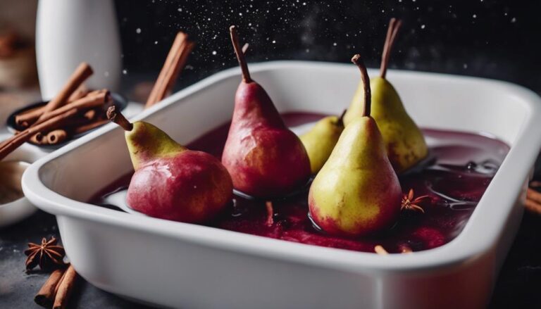 Sous Vide Poached Pears in Red Wine