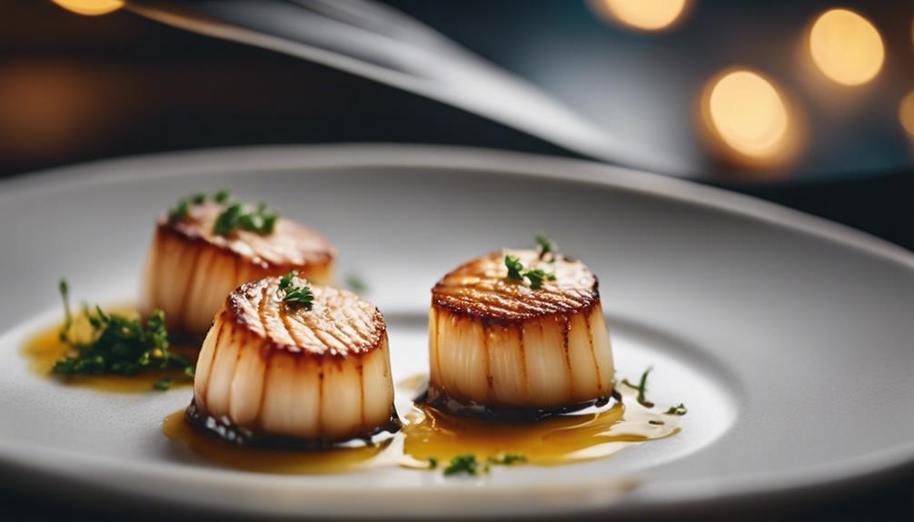 deliciously tender scallops seared