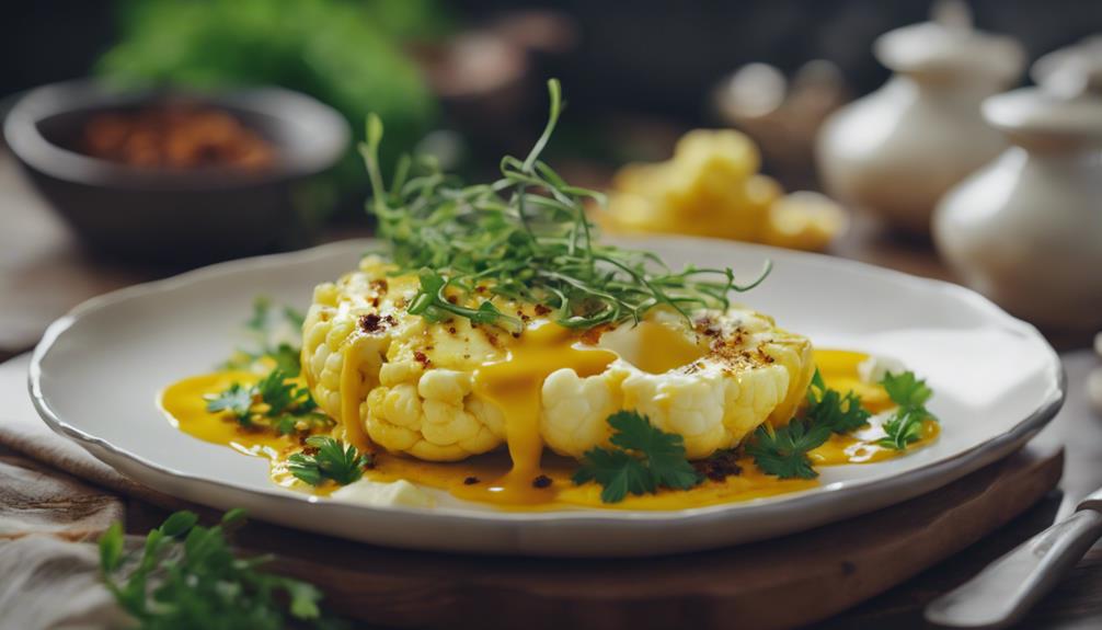 egg and cauliflower steaks