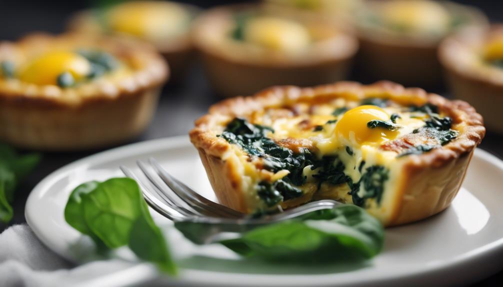 egg and spinach quiches