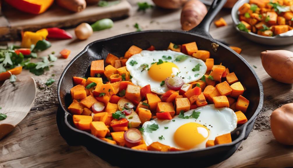 egg and sweet potato hash