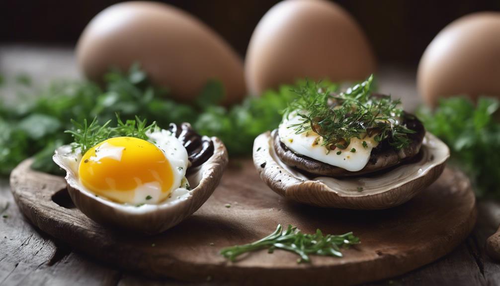 egg topped portobello mushroom dish