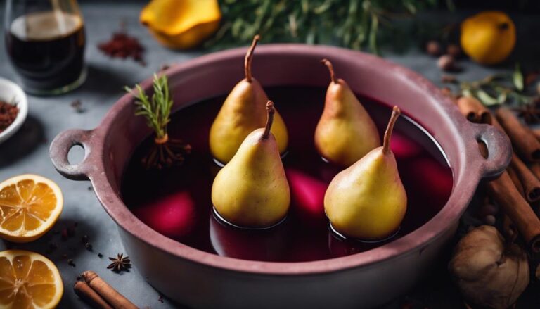 Sous Vide Poached Pears in Red Wine