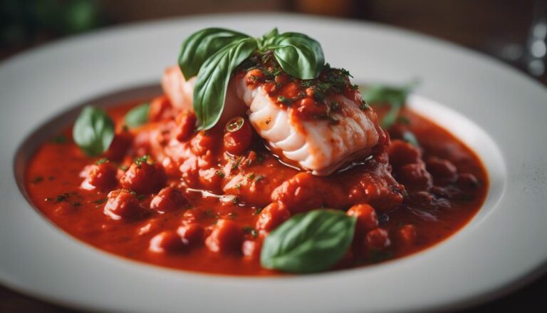 Sous Vide Monkfish Tail in a Tomato Basil Sauce