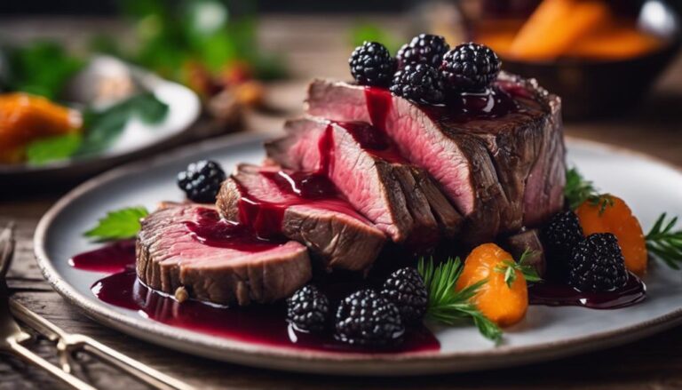 Sous Vide Rack of Venison With Blackberry Sauce