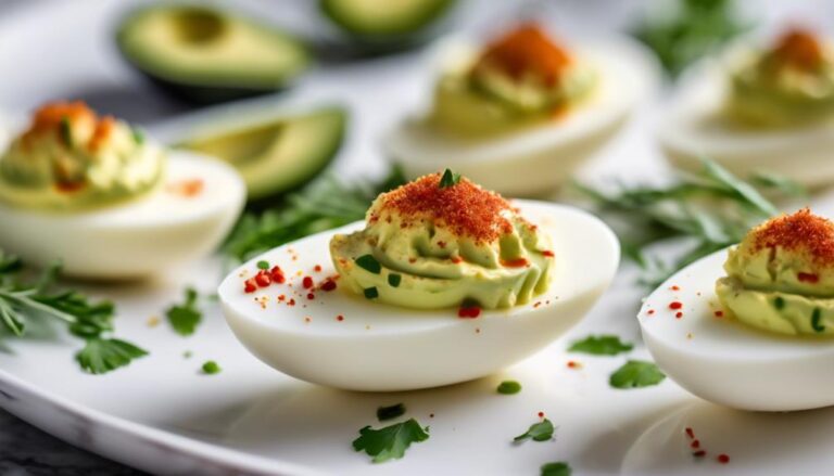 Sous Vide Deviled Eggs With Avocado Filling