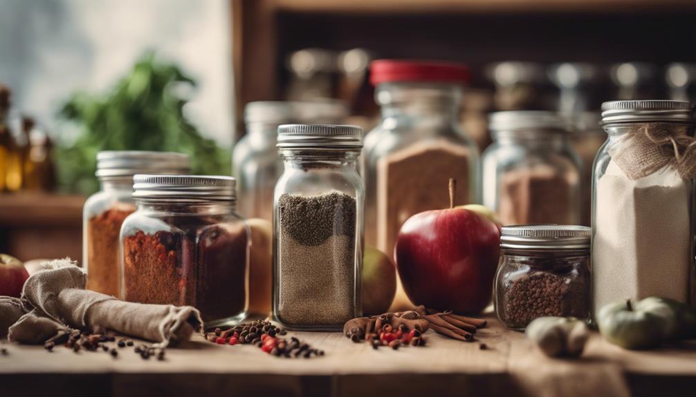 essential grocery items stored