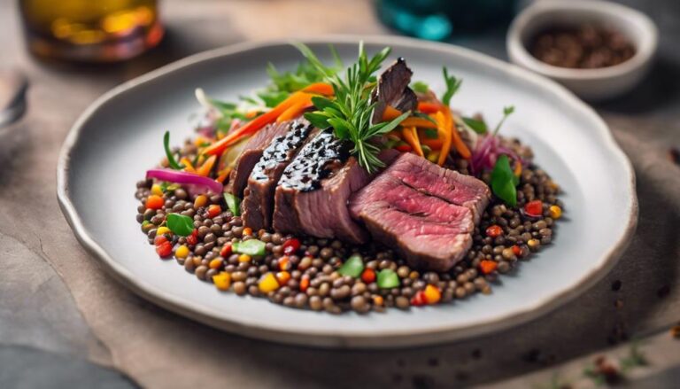 Sous Vide Kangaroo Meat and Lentil Salad