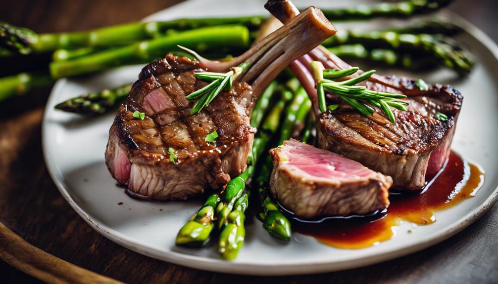 flavorful lamb and asparagus