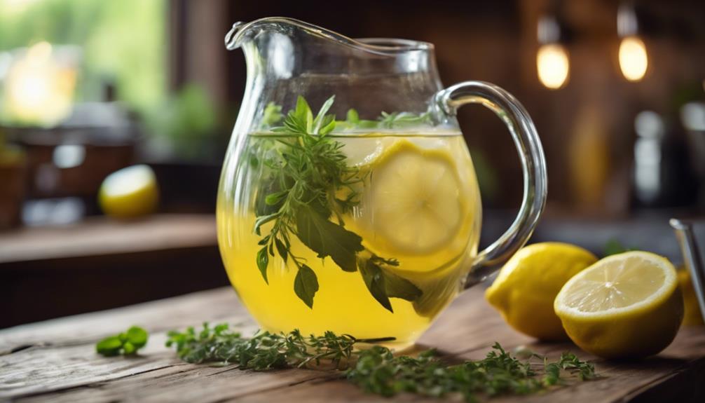 flavorful lemonade with herbs