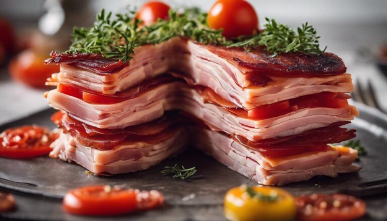 Sous Vide Turkey Bacon and Tomato Stack