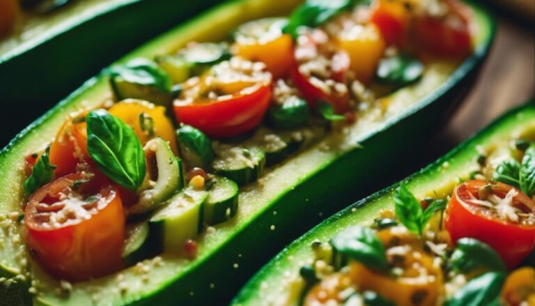 Sous Vide Basil and Tomato Zucchini Boats