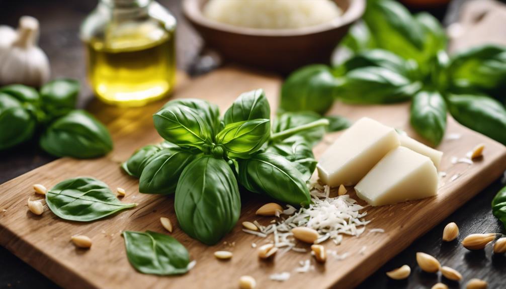 fresh basil garlic nuts