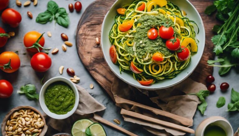 Local Squash and Zucchini Noodle Bowl With Pesto